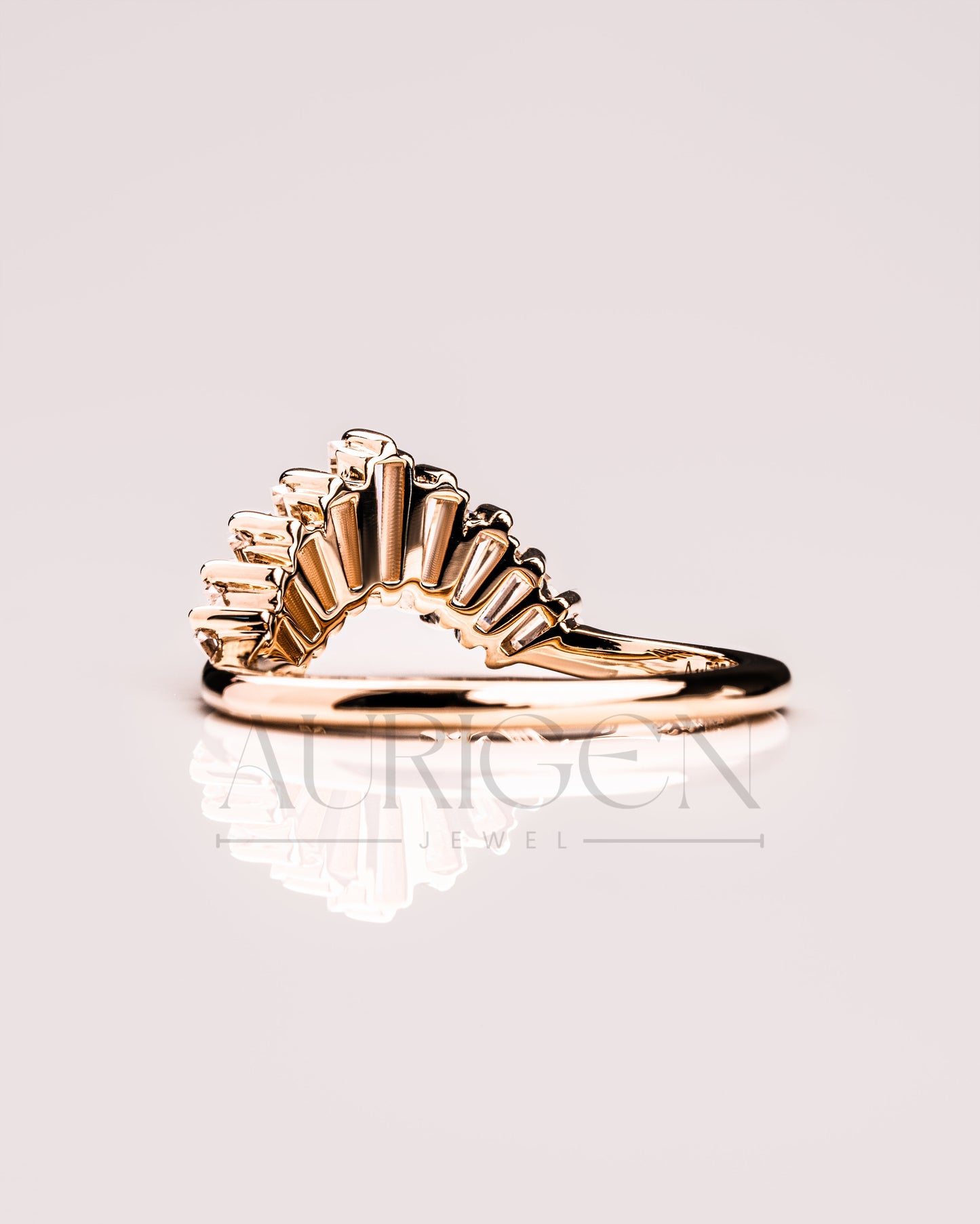 Baguette Cut Curved Designed Band-Lab Grown and Moissanite Diamond