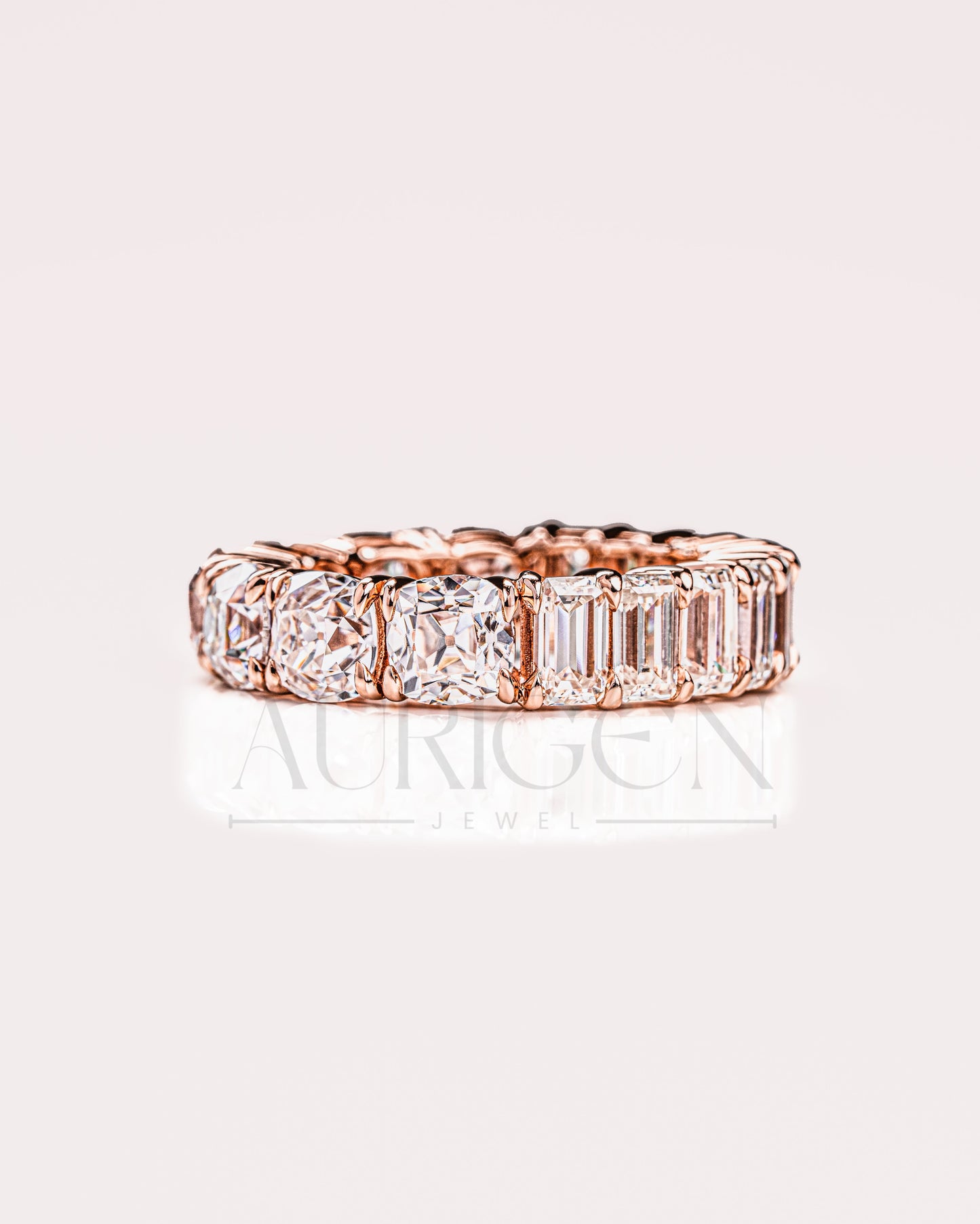Cushion and Emerald Cut Full Eternity Band - Lab Grown & Moissanite Diamond