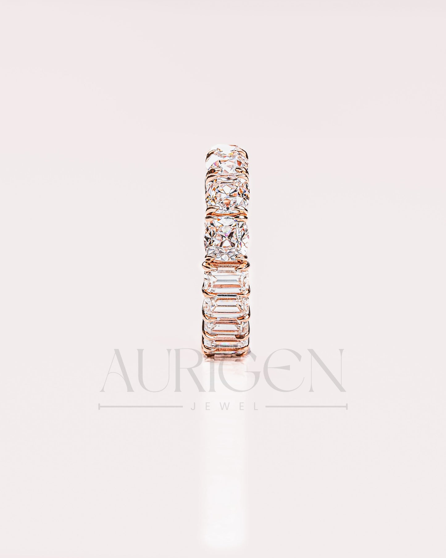 Cushion and Emerald Cut Full Eternity Band - Lab Grown & Moissanite Diamond