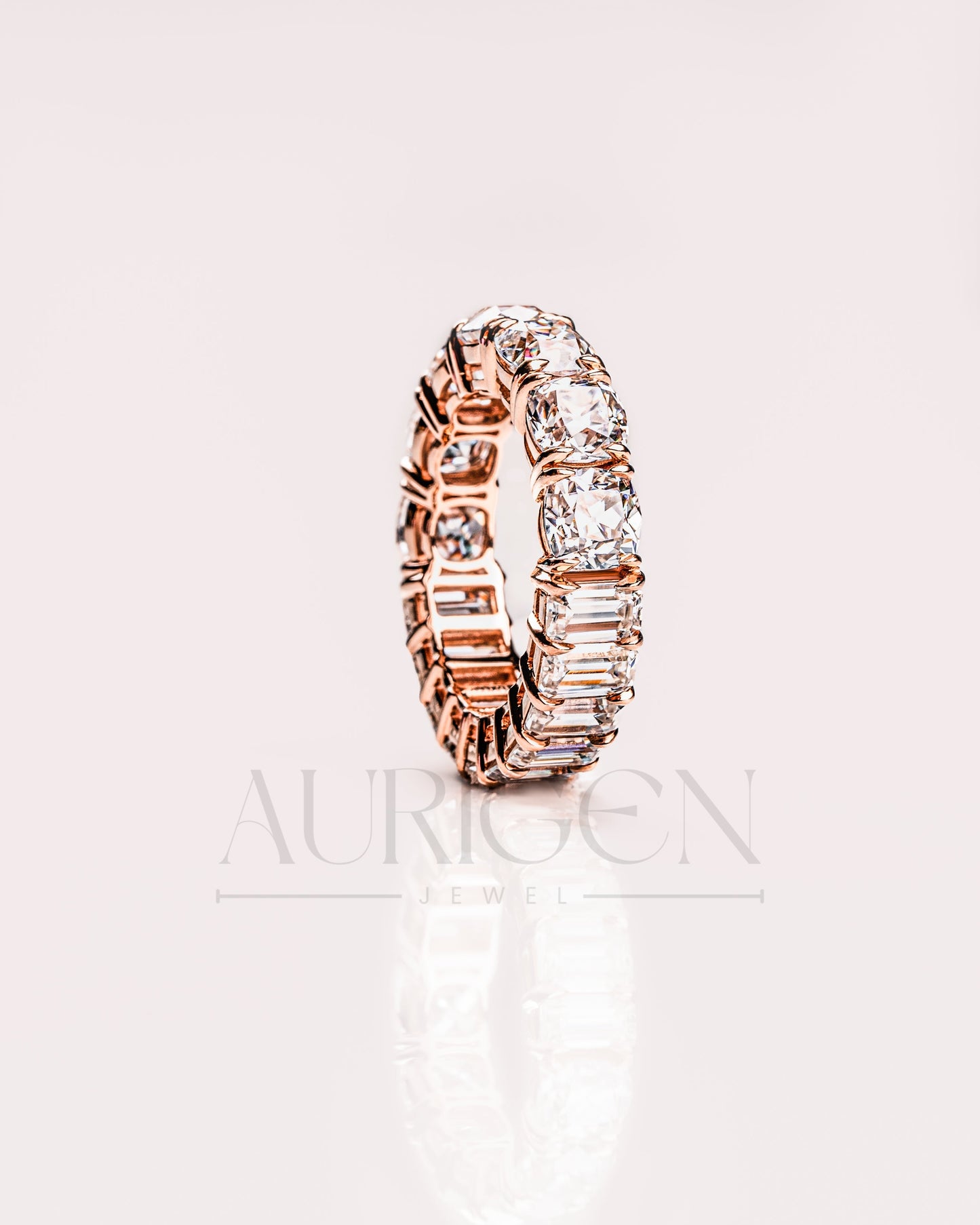 Cushion and Emerald Cut Full Eternity Band - Lab Grown & Moissanite Diamond