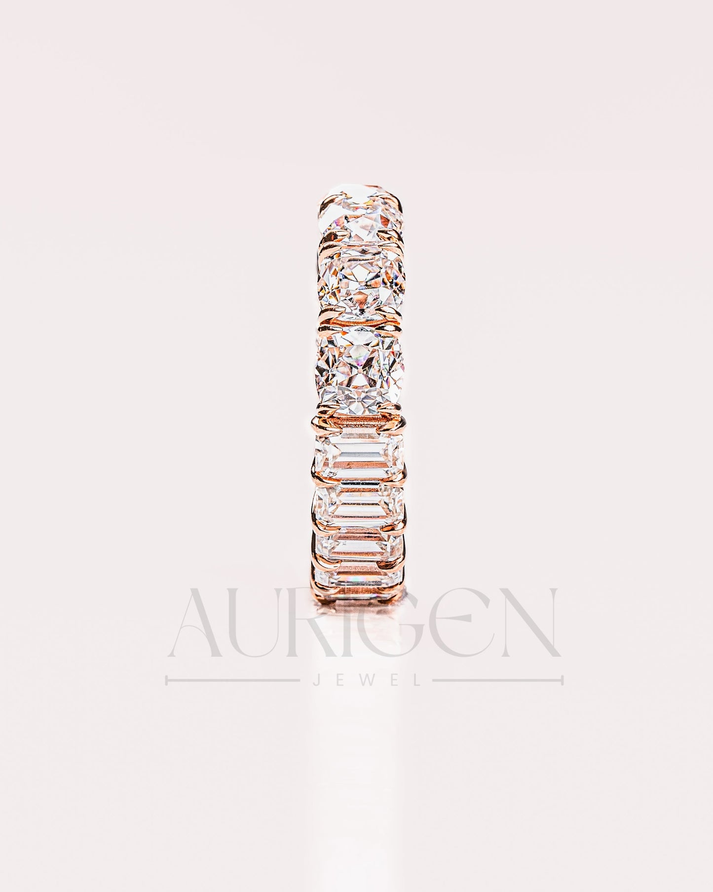 Cushion and Emerald Cut Full Eternity Band - Lab Grown & Moissanite Diamond