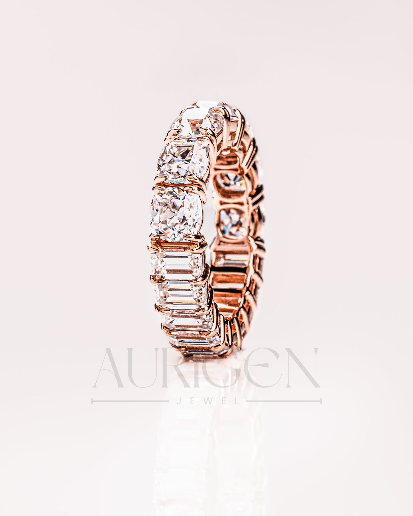 Cushion and Emerald Cut Full Eternity Band - Lab Grown & Moissanite Diamond
