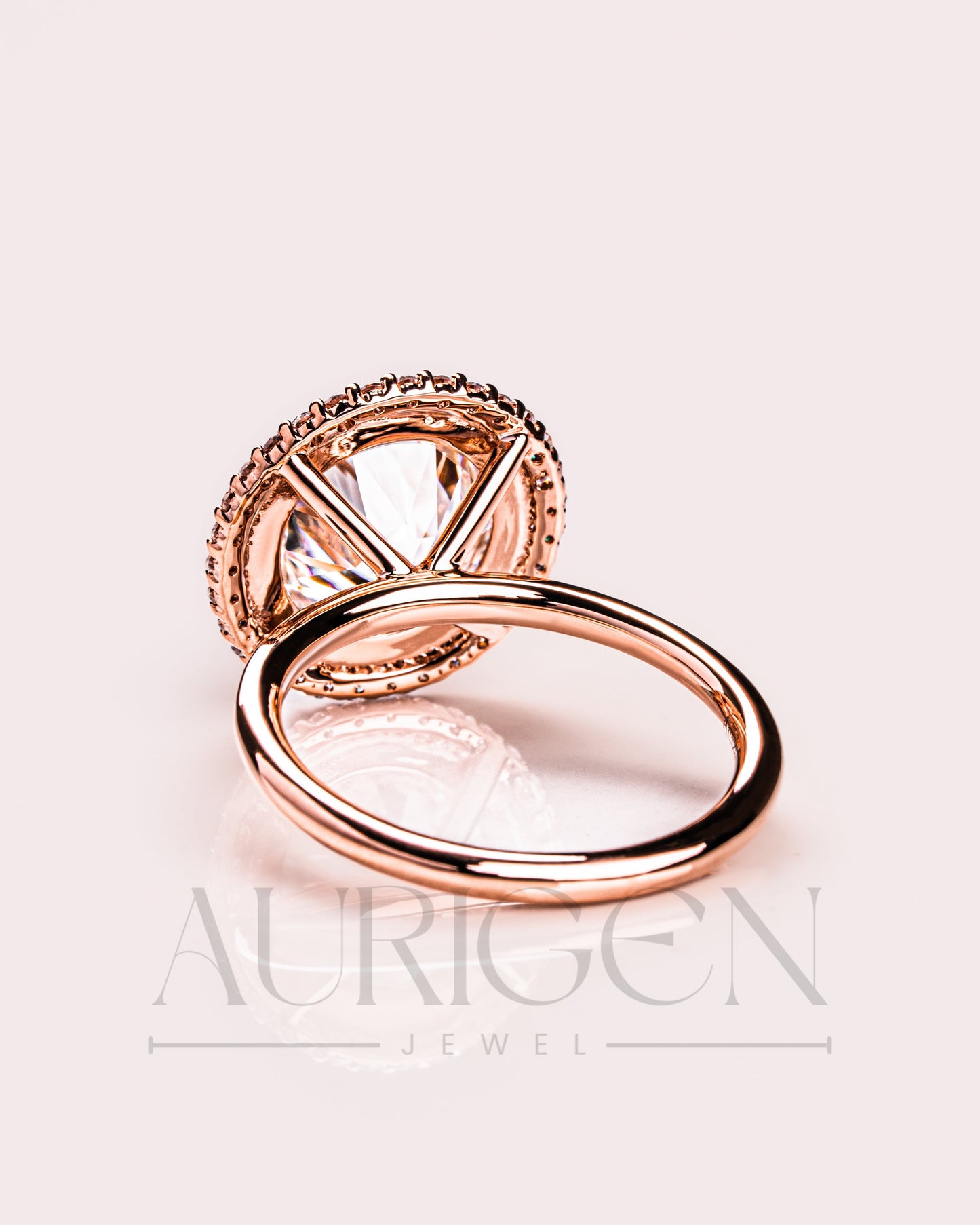 Brilliant Round Cut Moissanite and Lab Grown Diamond Bezel Setting Ring With Halo