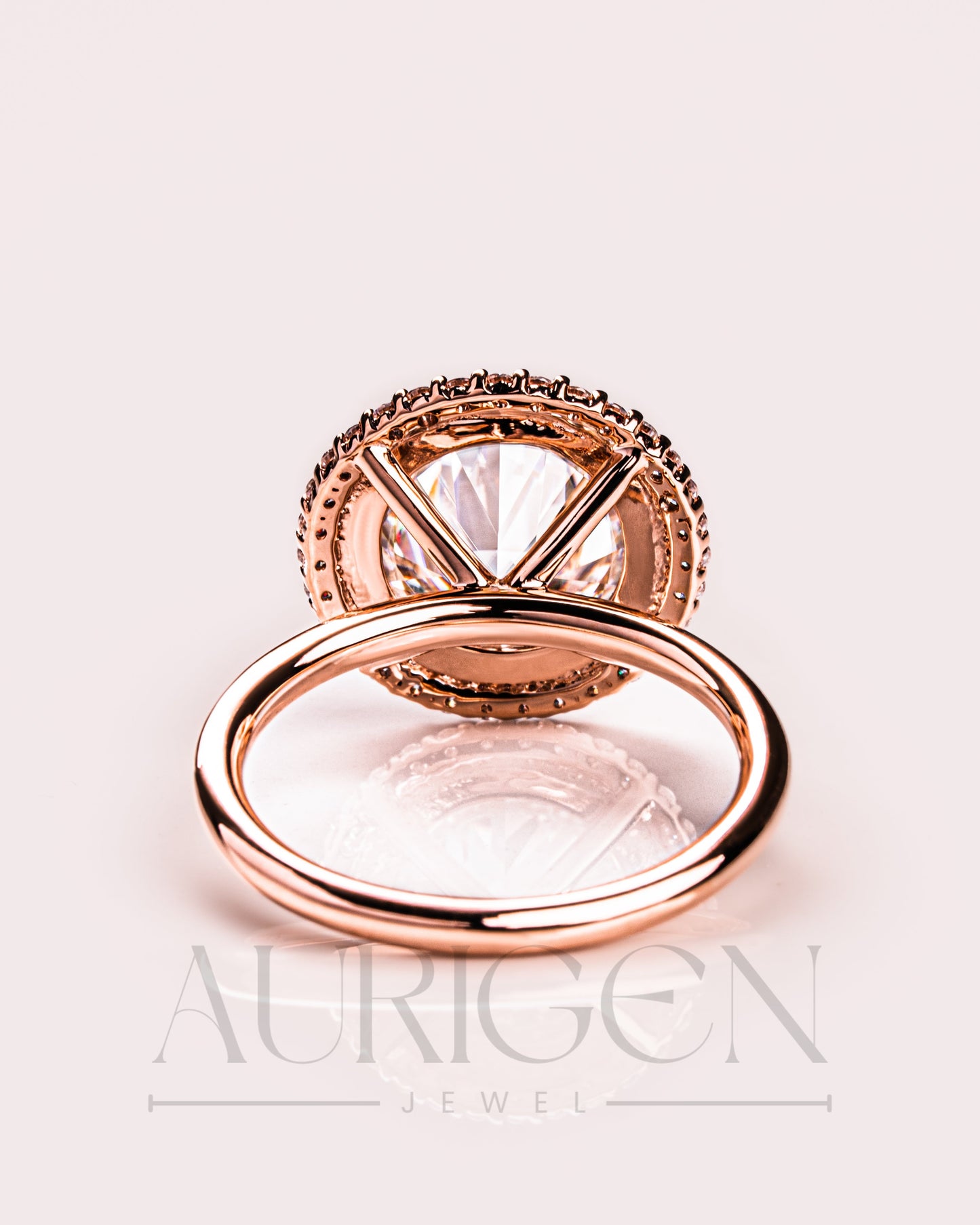 Brilliant Round Cut Moissanite and Lab Grown Diamond Bezel Setting Ring With Halo