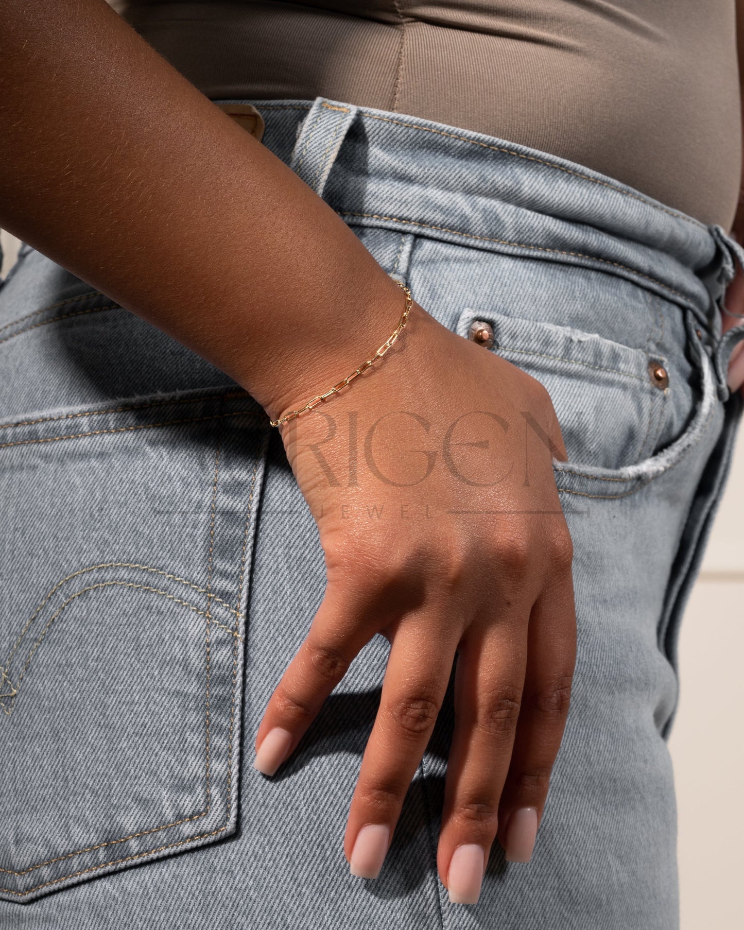 Modern Essentials 14K Solid Gold Chain Bracelet