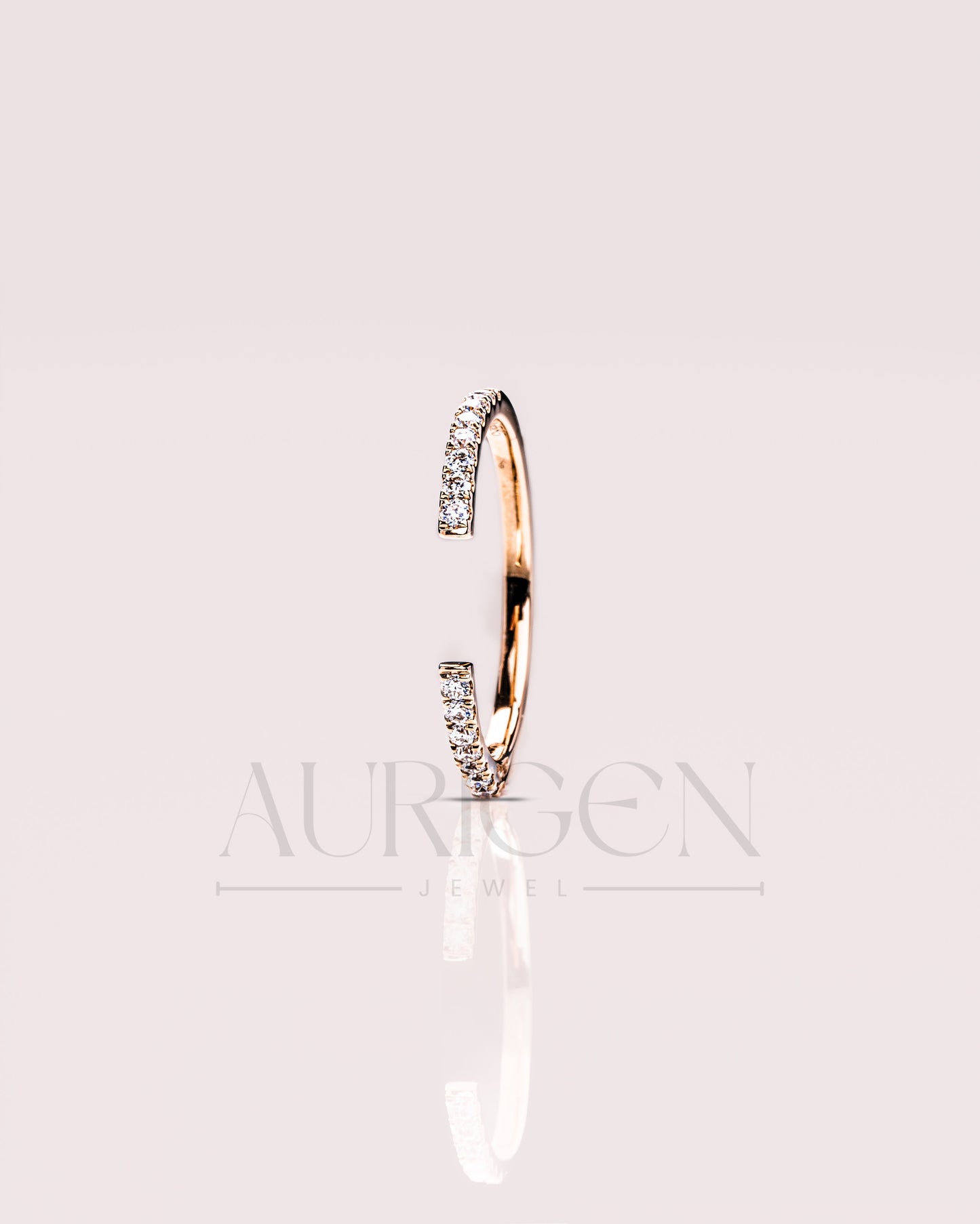 Fancy Round Cut Pave Set Engagement Band-Lab Grown and Moissanite Diamond