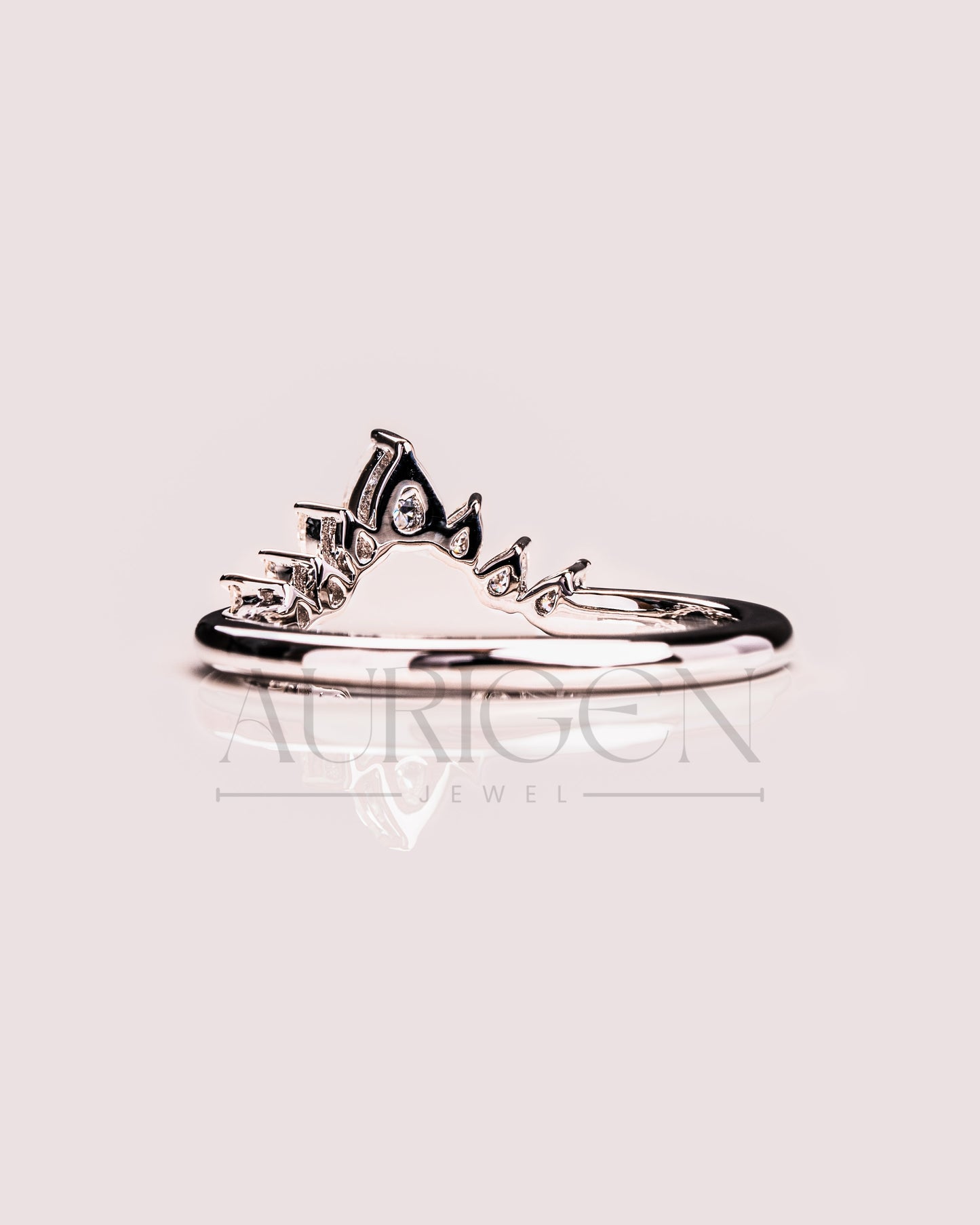 The Modern Pear Cut Moissanite and Lab Grown Diamond in 925 Sterling Silver