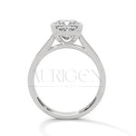 14K Solid Gold Princess Cut Diamond Engagement Ring with Pave Band