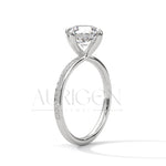 2 Ct Round Brilliant Cut Diamond Engagement Ring with Pave Diamond Band in 14K Solid Gold