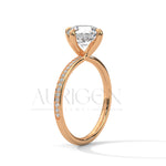 2 Ct Round Brilliant Cut Diamond Engagement Ring with Pave Diamond Band in 14K Solid Gold