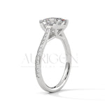 2 Ct Modern Princess Cut Diamond Ring in 14K Solid Gold with Pave Setting