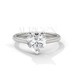 2 Ct Romantic Heart Shaped Diamond Solitaire Ring in 14K Solid Gold