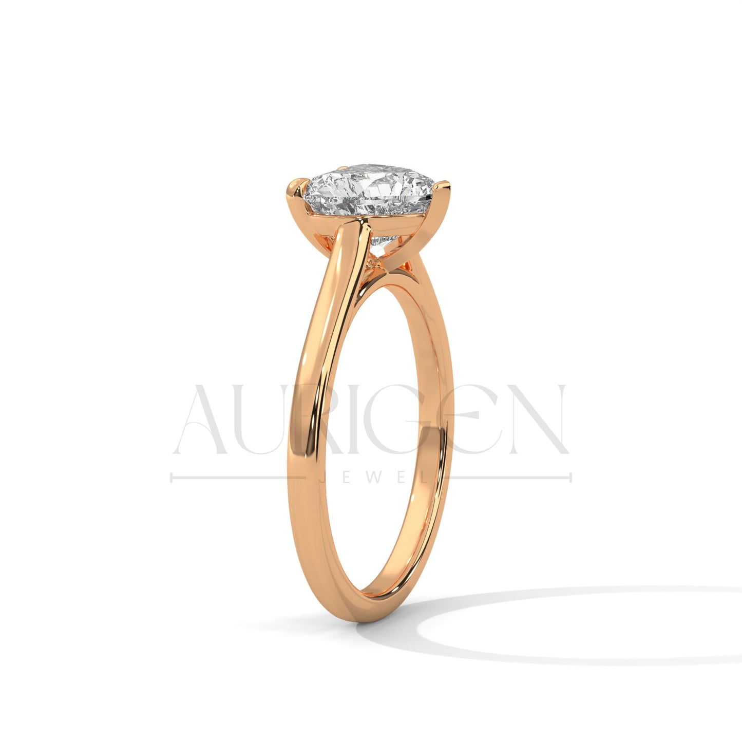 2 Ct Romantic Heart Shaped Diamond Solitaire Ring in 14K Solid Gold