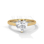 2 Ct Romantic Heart Shaped Diamond Solitaire Ring in 14K Solid Gold