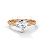 2 Ct Romantic Heart Shaped Diamond Solitaire Ring in 14K Solid Gold