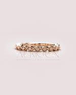 Antique Bloom Band – Round Cut 14K Solid Gold Moissanite and Lab Grown Diamond Elegance