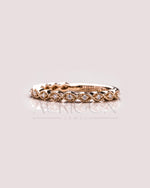 Antique Bloom Band – Round Cut 14K Solid Gold Moissanite and Lab Grown Diamond Elegance