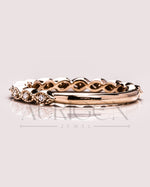 Antique Bloom Band – Round Cut 14K Solid Gold Moissanite and Lab Grown Diamond Elegance