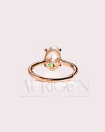 2 Ct Brilliant Oval Moissanite Engagement Ring with Pave Setting Diamond 14K Solid Gold Ring