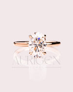 Oval Brilliant Diamond Solitaire Ring in 14k Solid Gold Moissanite and Leb Diamond Ring