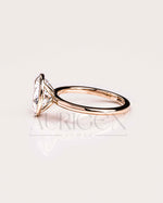 14k Solid Gold Oval Moissanite and Leb Grown Bezel Set Engagement Ring