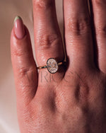 14k Solid Gold Oval Moissanite and Leb Grown Bezel Set Engagement Ring