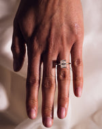 Sparkling 14K Solid Gold Radiant Cut Moissanite and Lab Grown Diamond Ring