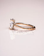 Ice Crushed Radiant Cut Moissanite and Lab Grown Ring – 14K Yellow Gold