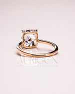 Ice Crushed Radiant Cut Moissanite and Lab Grown Ring – 14K Yellow Gold