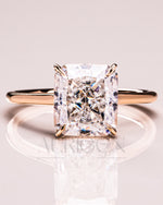 Ice Crushed Radiant Cut Moissanite and Lab Grown Ring – 14K Yellow Gold