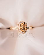 Luxurious Oval Cut Moissanite and Lab Grown Diamond Split Shank Ring