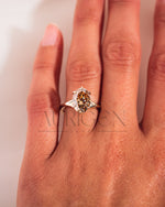Luxurious Oval Cut Moissanite and Lab Grown Diamond Split Shank Ring
