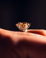 Luxurious Oval Cut Moissanite and Lab Grown Diamond Split Shank Ring