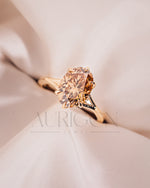 Luxurious Oval Cut Moissanite and Lab Grown Diamond Split Shank Ring