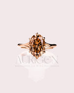 Luxurious Oval Cut Moissanite and Lab Grown Diamond Split Shank Ring