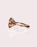 Luxurious Oval Cut Moissanite and Lab Grown Diamond Split Shank Ring