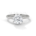 Elegant Round Brilliant Diamond Ring in 14K Solid Gold with Six Prong Setting