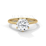Elegant Round Brilliant Diamond Ring in 14K Solid Gold with Six Prong Setting