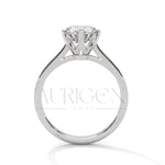 Elegant Round Brilliant Diamond Ring in 14K Solid Gold with Six Prong Setting