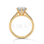 Elegant Round Brilliant Diamond Ring in 14K Solid Gold with Six Prong Setting