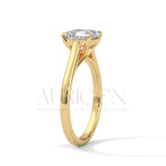 Asscher Cut Diamond Solitaire Ring in 14K Solid Gold Ring