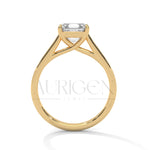 Asscher Cut Diamond Solitaire Ring in 14K Solid Gold Ring