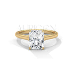 Stunning Radiant Cut Engagement Ring in 14K Solid Gold