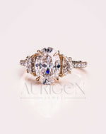 Best 14K Solid Gold Oval Cut Moissanite and Lab Grown Diamond Ring