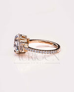 Best 14K Solid Gold Oval Cut Moissanite and Lab Grown Diamond Ring