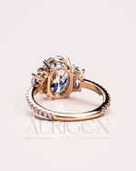 Best 14K Solid Gold Oval Cut Moissanite and Lab Grown Diamond Ring