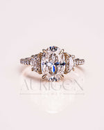 Best 14K Solid Gold Oval Cut Moissanite and Lab Grown Diamond Ring