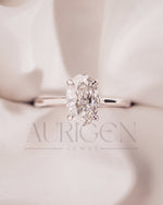 Stunning Oval Cut Crushed Ice Moissanite and Lab Grown Diamond Hidden Halo Ring in 14K Solid Gold