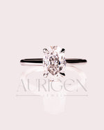 Stunning Oval Cut Crushed Ice Moissanite and Lab Grown Diamond Hidden Halo Ring in 14K Solid Gold
