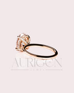 Oval Brilliant Cut Lab Grown and Moissanite Diamond Ring with 4-Prong Setting